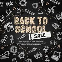 Back to school banner with school items and elements. vector