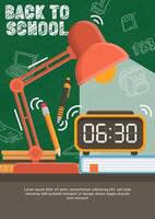 Back to school banner with school items and elements. vector