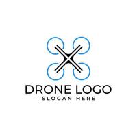 Modern and simple drone logo in geometric shape and minimalist element vector