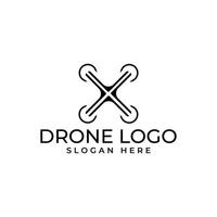 Modern and simplistic drone logo in geometric shape and minimalist element vector