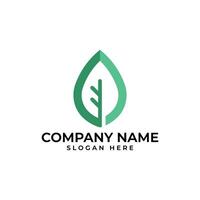 The modern leaf logomark with the leaf signify sustainable environment in green color executed in modern and minimalist style vector