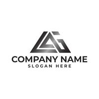 LAG initial with the masculine automotive style in modern and minimalist metallic color vector