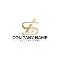 The LS initial and C initial logomark intertwined in gold gradient and soft round executed in luxury elegance modern and minimalist style vector