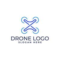 Modern dynamic drone logo in geometric shape and minimalist element vector