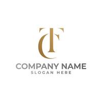 TC initial logomark with the letter TC intertwined in gold gradient color with luxury modern elegance and minimalist style vector