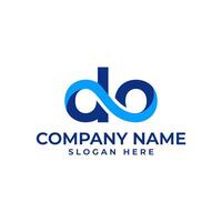 DO initial lettermark with the connected letter DO by the infinity sign in minimalist and modern style vector