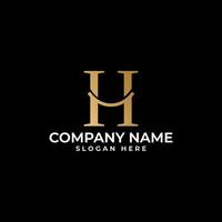 The initial H lettermark in gold gradient and combine with black background and the smile in the middle vector