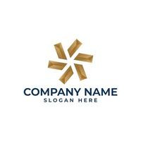 Gold bar logo in community shape with royal blue and gold color vector