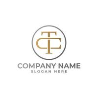 TC initial logomark intertwined in gold gradient isolated in black circle in modern luxury concept vector