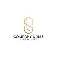 The initial SL lettermark with soft round and gold gradient in modern luxury elegant and minimalist style vector