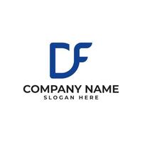 DF initial lettermark in modern sophisticated and minimalist style vector