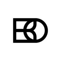 BO Initial lettermark in geometric shape and modern style vector