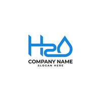 professional logo design in H2O logo with technology inspired style in modern and geometric shape with the water drop and the fading gradient to signify monitor and hydration vector