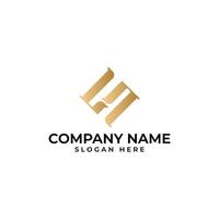 The initial LS lettermark intertwined in gold gradient and executed with modern luxury elegant and minimalist style vector