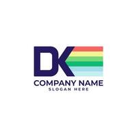 Painting logo with the DK initial as the letter mark and the colorful paint as the design element and the letter K as the Brush vector