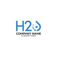 professional logo design in H2O logo with technology inspired style in modern and geometric shape with the water drop and the fading gradient to signify monitor and hydration vector