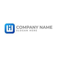 Modern WHI initial lettermark in square shape with modern and minimalist style vector