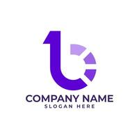 1B initial lettermark in modern and minimalist logo for app and icon with the fading effect gradient signify technology vector