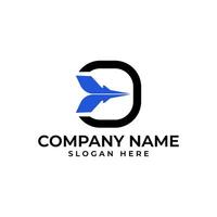 Plane take off with the rounded orbit and letter O for SEO and aviation in modern and sophisticated professional logo business vector
