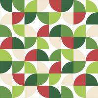 Seamless background of geometric Bauhaus pattern in christmas color themes vector