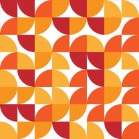 Seamless background of geometric Bauhaus pattern in Orange color theme vector