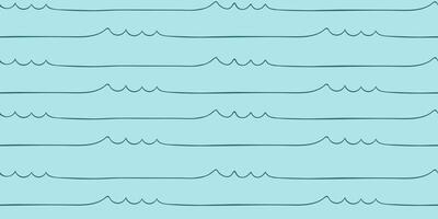 Seamless wave pattern drawn with one continuous line. Line art loopable pattern for invitations, cards, print on fabric, wallpapers, scrapbooking, wrapping paper and textile products. vector