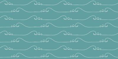 Seamless wave pattern drawn with one continuous line. Line art loopable pattern for invitations, cards, print on fabric, wallpapers, scrapbooking, wrapping paper and textile products. vector