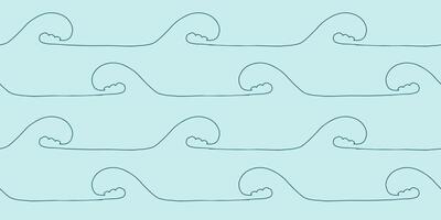 Seamless wave pattern drawn with one continuous line. Line art loopable pattern for invitations, cards, print on fabric, wallpapers, scrapbooking, wrapping paper and textile products. vector