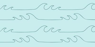 Seamless wave pattern drawn with one continuous line. Line art loopable pattern for invitations, cards, print on fabric, wallpapers, scrapbooking, wrapping paper and textile products. vector