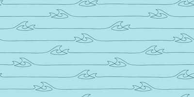 Seamless wave pattern drawn with one continuous line. Line art loopable pattern for invitations, cards, print on fabric, wallpapers, scrapbooking, wrapping paper and textile products. vector