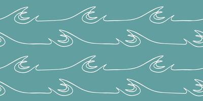 Seamless wave pattern drawn with one continuous line. Line art loopable pattern for invitations, cards, print on fabric, wallpapers, scrapbooking, wrapping paper and textile products. vector