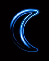 illustration of moon with neon effect. vector