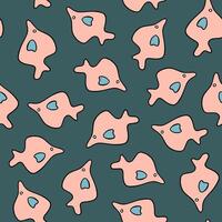 Illustration of pattern with fishes. vector