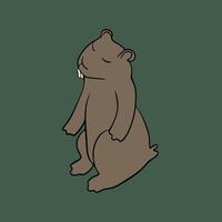 Illustration of groundhog animal. A drawing of a marmot in color with a contour. vector