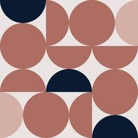 illustration of abstract flat seamless contemporary modern mid-century monochrome geometric semi-circle pattern. For wallpaper design, pattern, background, web, print, card vector