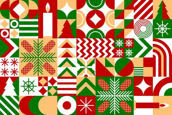 Modern Christmas geometric pattern background