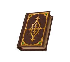 Medieval game book and magic spellbook, UI vector