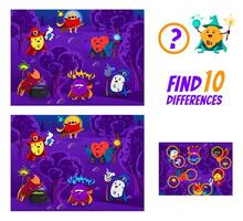 Find ten differences of vitamin wizards and mages vector