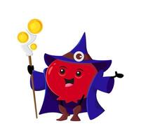 Cartoon cranberry wizard or magician character vector