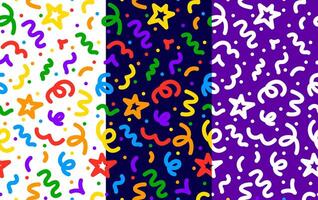 Squiggle line pattern abstract color doodle shapes vector
