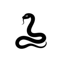 Black beautiful rearing snake fine silhouette. Over white, Symbol of the year, snake, viper silhouette vector