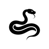Black beautiful rearing snake fine silhouette. Over white, Symbol of the year, snake, viper silhouette vector