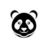 panda bear silhouette Logo design template. Panda Icon Illustration black white, Minimal panda logo template animal logo icon adorable panda head logo template vector