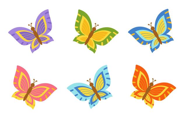 illustration of colorful butteries.