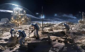 In a historic endeavor, a team of specialized astronauts works diligently on constructing a space station on the surface of Mars, pushing the boundaries of human exploration and photo