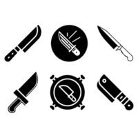 simple Knife icon in glyph style. Pro icon set vector