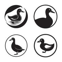 duck silhouettes, Lake Ducks Silhouette, Duck silhouettes, duck collection, various poses, black isolated figures vector