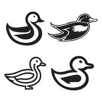 duck silhouettes, Lake Ducks Silhouette, Duck silhouettes, duck collection, various poses, black isolated figures vector