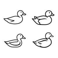duck silhouettes, Lake Ducks Silhouette, Duck silhouettes, duck collection, various poses, black isolated figures vector