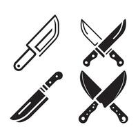 simple Knife outline drawing icon in glyph style. Pro Set vector